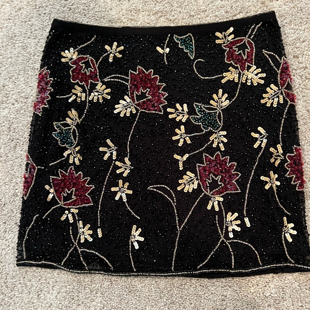 Beautiful beaded black floral skirt